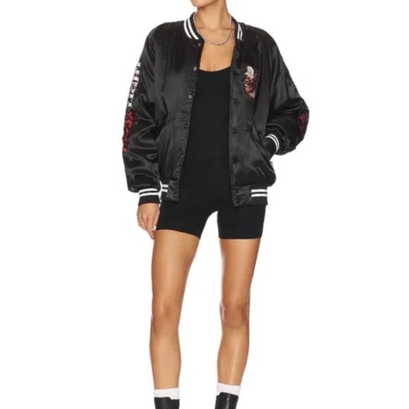 The Laundry Room Coors Light Beer Wolf Varsity Jacket - Black,Bomber Jacket - Picture 3 of 16